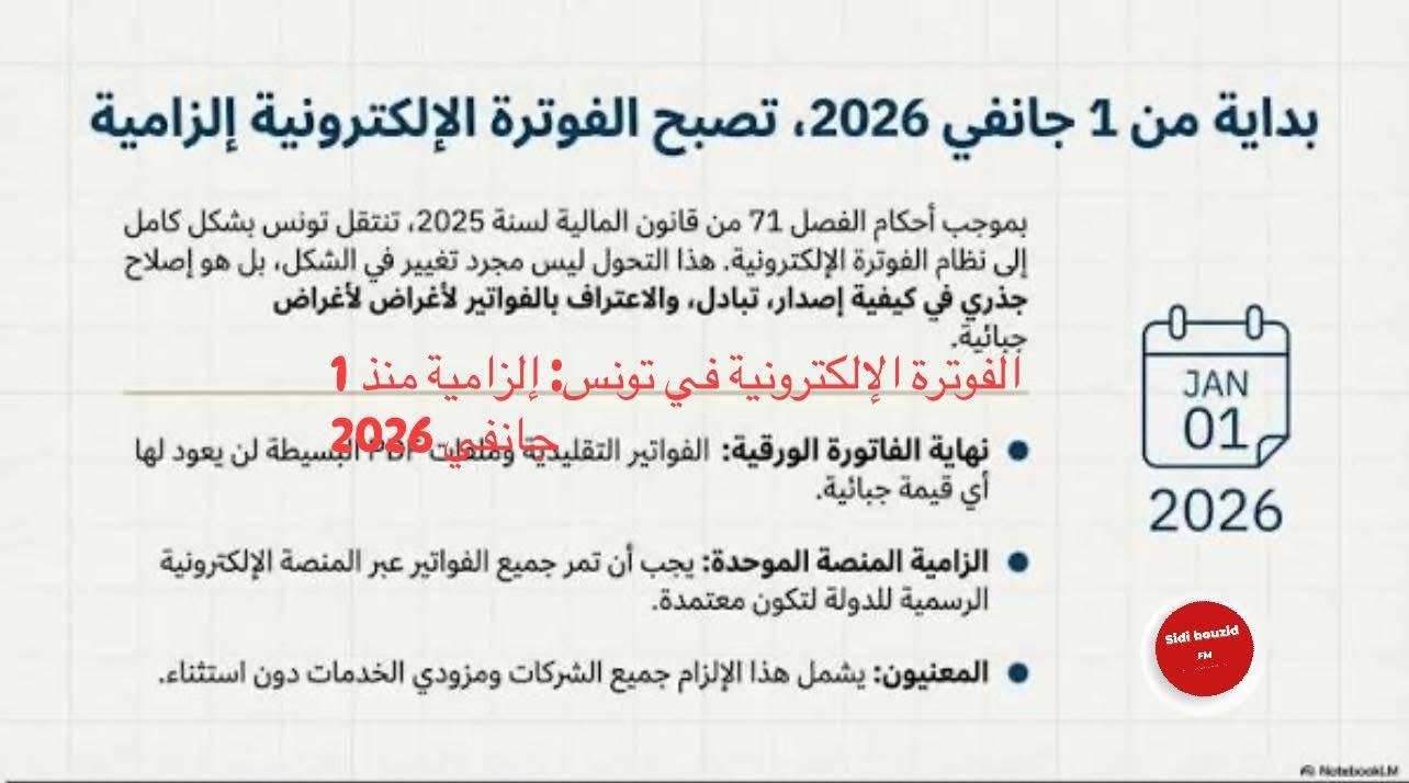 الفوترة الإلكترونية في تونس: إلزامية منذ 1 جانفي 2026