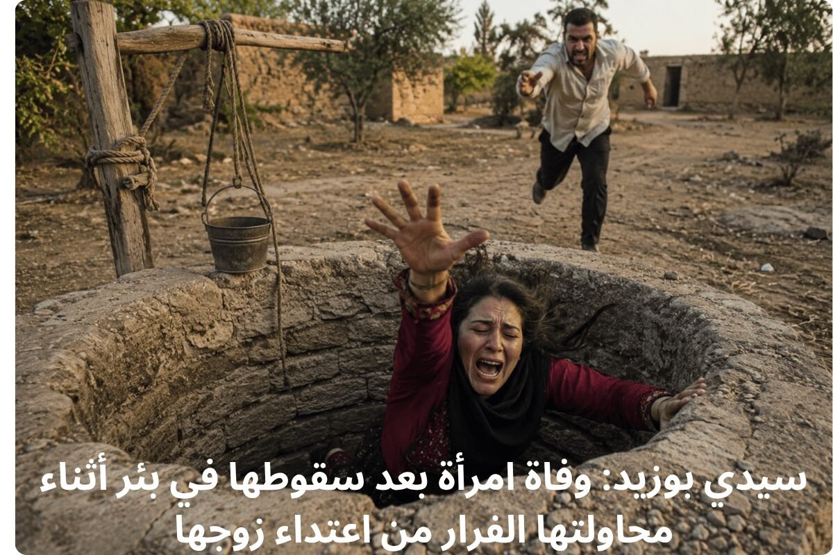 سيدي بوزيد: وفاة امرأة بعد سقوطها في بئر أثناء محاولتها الفرار من اعتداء زوجها