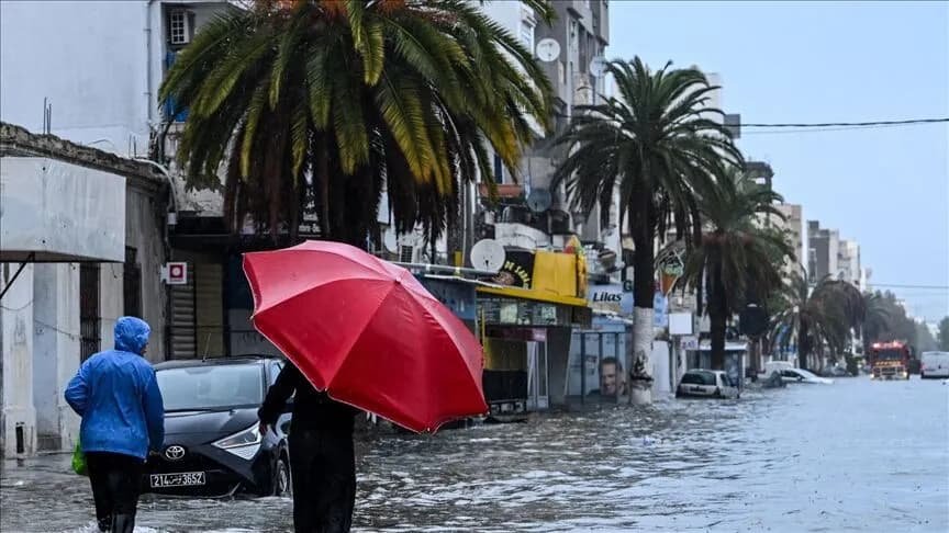 أمطار رعدية ورياح قوية تضرب تونس اليوم السبت.. تحذير من المعهد الوطني