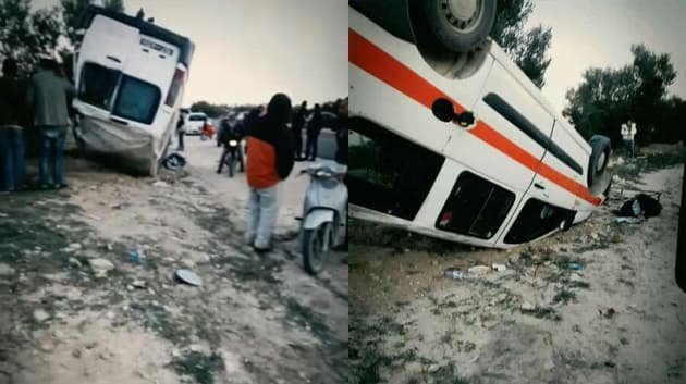 حادث مرور بالنفيضة: وفاة شخصين إثر اصطدام سيارة نقل جماعي بدراجة نارية